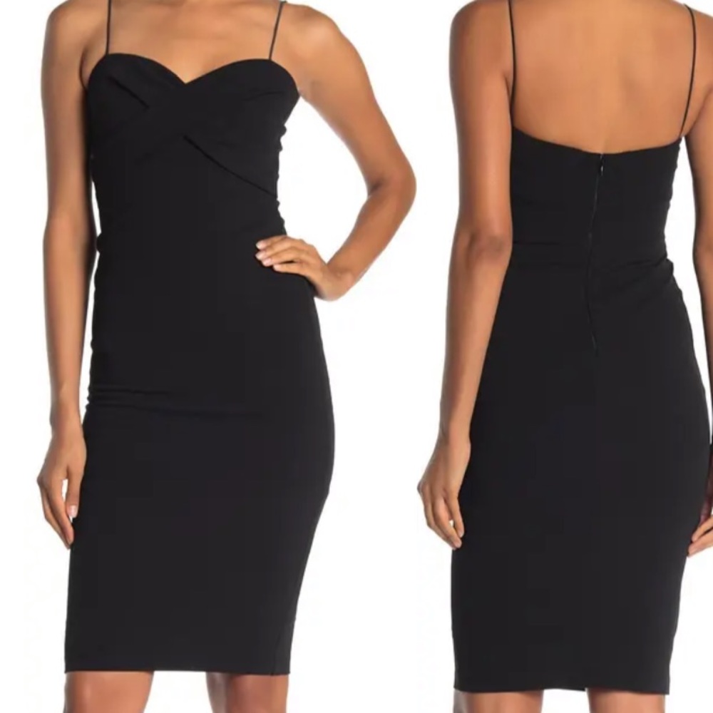 Love By Design Black Midi Dress with Sweetheart Neckline